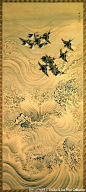 Shuki Okamoto（岡本秋暉 Japanese, 1807-1872）  Harohien-zu  波浪飛燕図