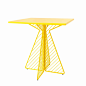 弯曲商品家具黄色+方形咖啡厅餐桌