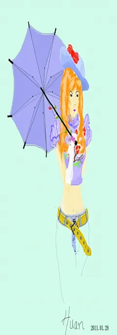 雪中青松的插画画廊展厅