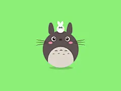 龙猫插画#桌面壁纸#-@白天很白