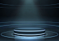 Empty illuminated podium realistic