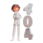 带有 404 错误 3d 插图的太空人
