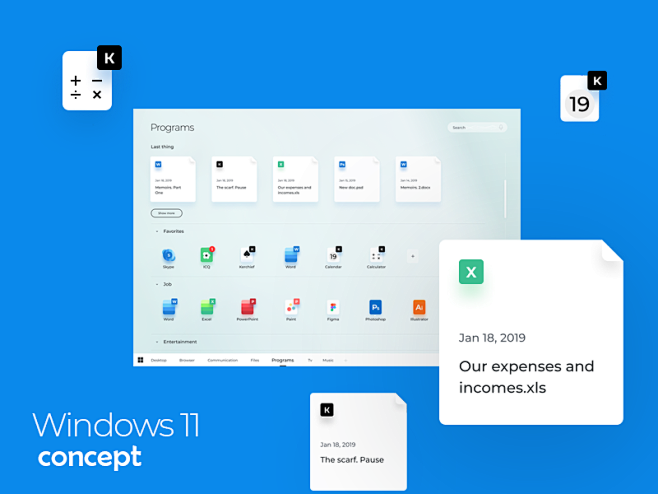 Windows 11 concept. ...