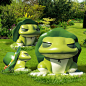 户外园林卡通旅行青蛙玻璃钢动物雕塑幼儿园装饰公园美陈花园摆件-淘宝网