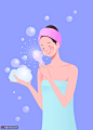 美容仪器 轻松护肤 洗浴女孩 美妆插图插画设计AI ti352a5609医疗保健素材下载-优图网-UPPSD