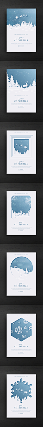 PSD | 圣诞节立体剪纸风格主题贺卡卡片元素海报素材