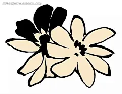 米白色花朵插画PSD分层素材|PSD素材|花边|花边素材|花纹|花纹素材|绘画设计|卡通风景|卡通物品|漫画物品|手绘物品|水彩|物品插画