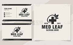 复古的医学叶会徽模板字母风格