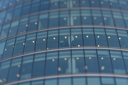  View of blue glass ...