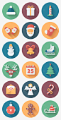 Funny Holiday Icons in a Flat Style : Holiday Icons in Flat Style