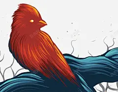 彩绘乌鸦树藤高清素材 创意手绘图案 创意插画 彩绘乌鸦树藤 元素 免抠png 设计图片 免费下载