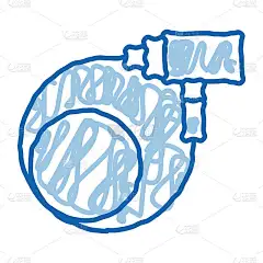 自行车锁图标手绘插图