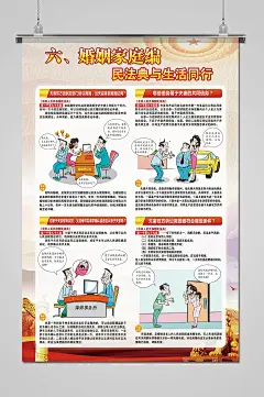 简约大气民法典婚姻家庭篇海报