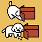 This may contain: an image of a dog eating out of a box