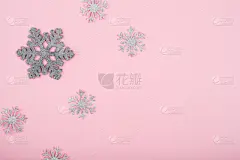 雪花,留白,彩色蜡笔,粉色背景,银色,在上面,纹理效果,事件,贺卡,空的