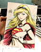 (56:200) Another Bruce Timm Supergirl commission sketch I did in Tokyo last weekend. #supergirl #artgerm200