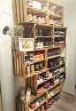 wooden crate shoe rack