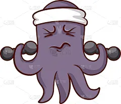 紫色,幽默,头顶,束发带,章鱼,触须,华丽的,贺卡,运动,野生动物