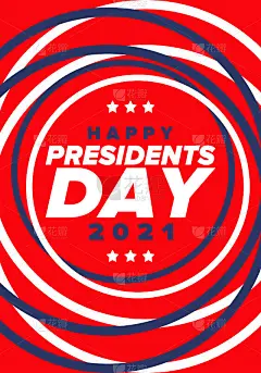 美国总统日快乐。华盛顿的生日。美国的联邦假日。2月庆祝。爱国的美国元素。海报、横幅和背景。矢量图