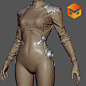 Sci-Fi Pilot Suit (Model), Cory Cosper : This is the suit for a sci-fi character I am working on.  Made in Marvelous Designer and Maya, I re-meshed it based on the pattern seams, using Zbrush to project the fold details. This also drives the UV seams whic