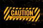 Free vector caution warning background with yellow and black stripes