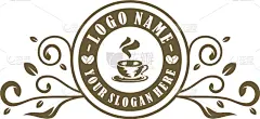 咖啡,模板,品牌名称,证章,标签,饮料,商务,热,杯,设计