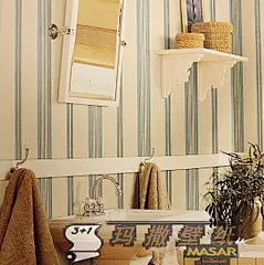 加拿大原装进口壁纸 竖条 地中海 蓝色布纹 BLDZH-2灯塔腰线 墙纸