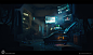 Cyberpunk 2077 Fan Art - Biohacker (UE4), Marta "Carabea" Niemczynska : This is the lair of one of the hackers reponsible for an assault on Arasaka's CEO. He lived there for a while, keeping low and preparing for this day. His encryption failed,