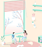 夏季粉色风景插图插画AI素材_VIP素材_乐分享素材网_psd素材_平面素材_png素材_免费素材_ppt模板_共享素材平台