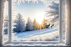 冰雪冬季自然风景雪景摄影图
