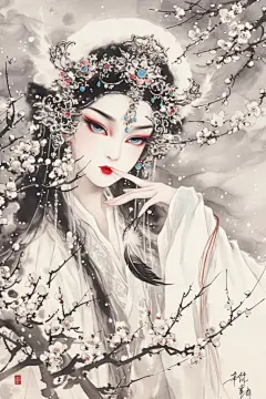 国粹花旦人物插画形象