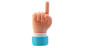 Attention hand gesture 3D Illustration
