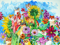 summer, flowers, cats by oxana zaika | ArtWanted.com : summer flowers cats