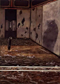 法国艺术家Frédéric Clément 为《怪谈之 画猫的男孩》绘制的插图作品。小泉八云的《怪谈》，其堪称日本灵异文学的鼻祖，透过鬼眼看人生，描述了一个个在黑暗中或孤独或寂寞的故事，似幻似真，迷离恍惚，可谓深得日本文学之三昧，把物哀、幽玄之美体现的淋漓尽致。