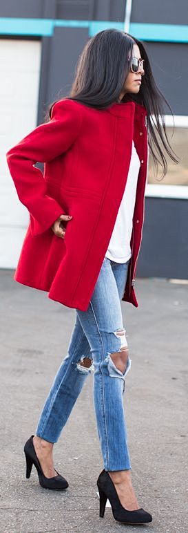 Red Taylor Coat by W...