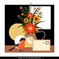 decorative background classical colorful flora bird envelope decor