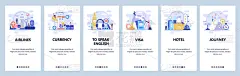 移动应用程序,旅行的人,维萨信用卡,国际著名景点,显示器,异国情调,菜单,联系,度假