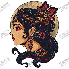 头像 【酷图网】插画,绘画,纹身,艺术头像,胳膊纹身,古典头像,手臂纹身,头像艺术,头像创意,美术,壁纸,创意图案,纹身元素,女性头像,古典人物,绘画元素,头像,女人头像,线稿,怀旧,异域风情,宗教信仰,黑白,印章,古代,部落,非现代,狩猎,原始社会,原始,生活,部族