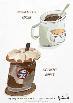 #插画# #下午茶# 选一杯今天喝☕️ ​​​​