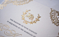Laser Cut Lace inspired Wedding Invitation : For a wedding that was as romantic as it was glamorous, we knew that designing a lace inspired laser cut sleeve and pairing it with rich gold would be the perfect way to make a memorable first impression. The i