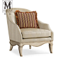 慕妃高端定制家具法式美式新古典做旧客厅单人沙发休闲椅CP123