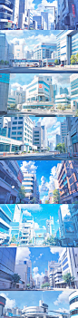 AI现代城市建筑场景素材 影视游戏场景概念设定 背景临摹插画设计