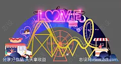 浪漫夜色拱门龙门架-源文件下载