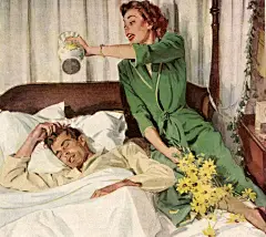 20世纪中叶美国著名插画大师John Gannam笔下的缱绻爱意。 ​​​​