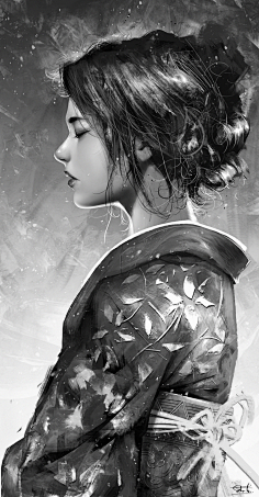 女头像-花瓣网|陪你做生活的设计师 | 作者:wlop #鬼刀