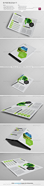 Bi-Fold Brochure 绿色二折页手册画册模板素材图片设计源文件-淘宝网