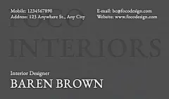 Interior Designer Personal Information Business Card
