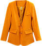 桔色中长款修身小西装外套（多色）-最搭配