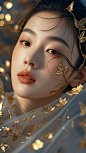 金箔人像，璀璨如星。