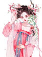 十二花神系列插画【三月·桃花】_杨小洋